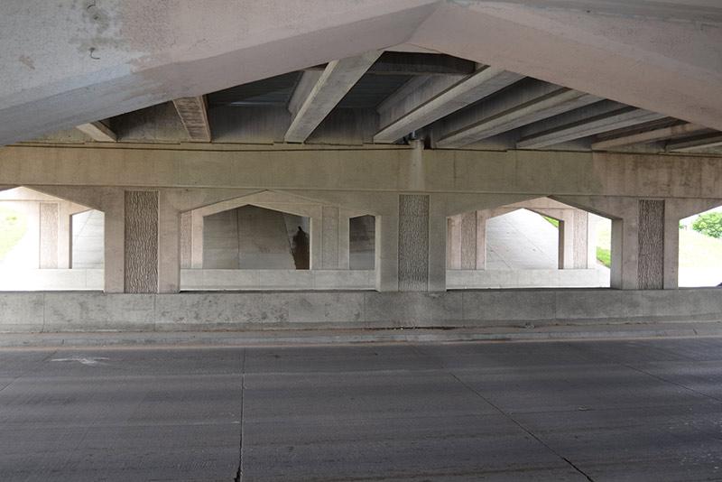 Bridge underpass beneath the Creek Turnpike